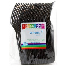 Plastic Fork 25 Pack - Black