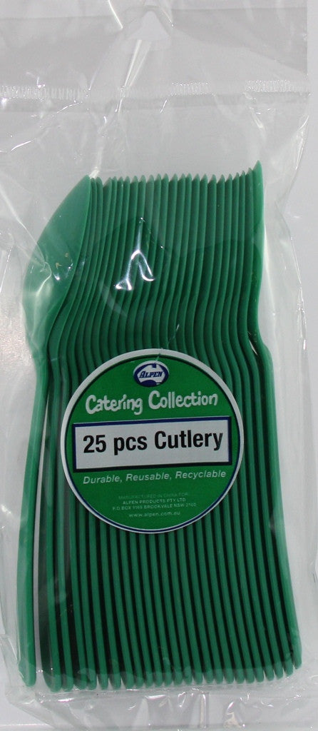 Plastic Spoon 25 Pack - Green