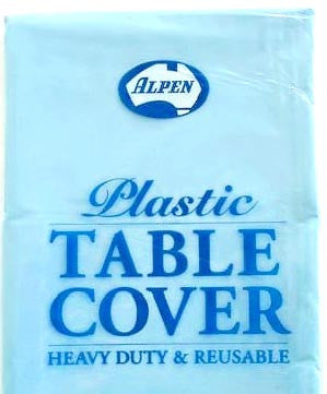 Plastic Table Cover Round - Light Blue