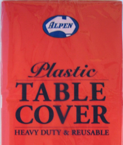 Plastic Table Cover Round - Red