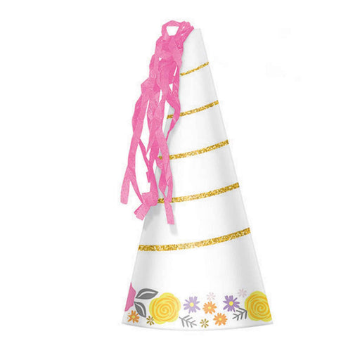 Unicorn Horn Party Hats Pack Of 8