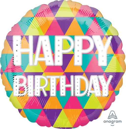 Foil 18" Colourful Triangles Birthday
