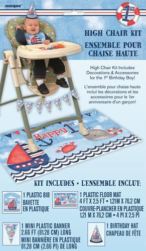 Nautical 1st Birthday High Chair Kit