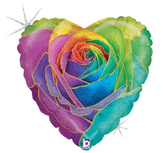 Rainbow Rose 18" Foil Balloon