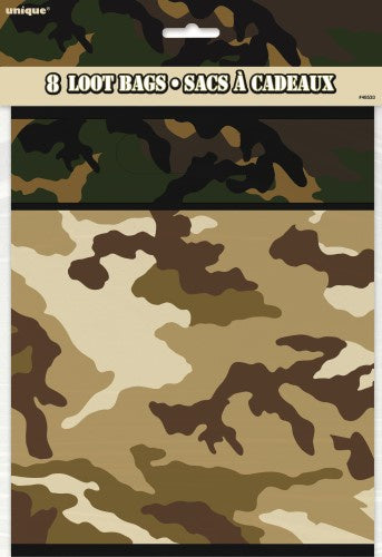 Party Loot Bags 8 Pack - Army
