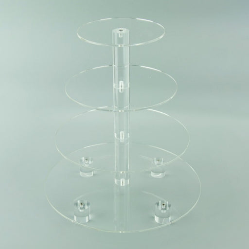 4 Tier Round 4mm Thick Acrylic Cupcake Stand