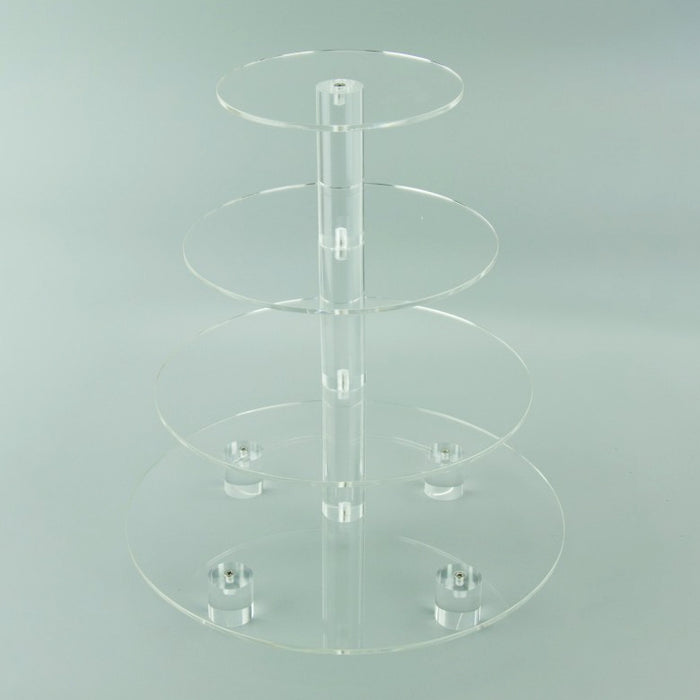 4 Tier Round 4mm Thick Acrylic Cupcake Stand