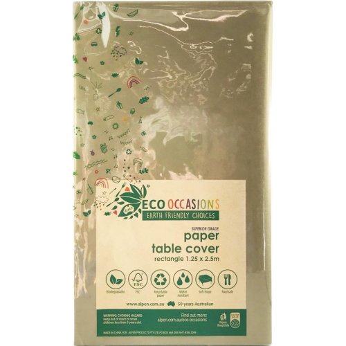 Eco Tablecover Paper Rectangle 250x125cm Gold