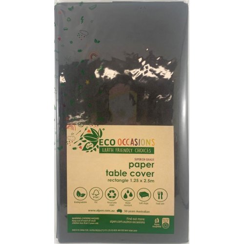 Eco Tablecover Paper Rectangle 250x125cm Black