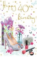 40th Elegance Birthday Card Lady
