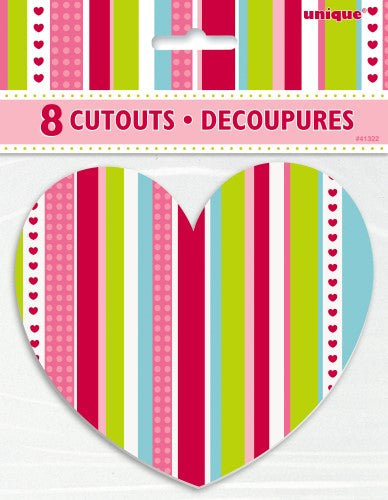 Heart Stripe 8 Mini Cutouts