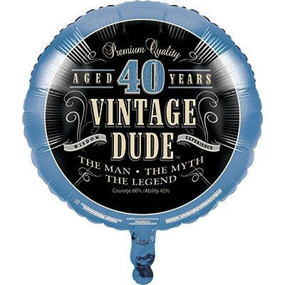 Aged 40 Years Vintage Dude 18''/45cm Foil Balloon