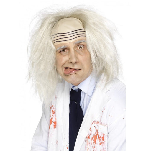 Madman Wig, Grey with Bald Top