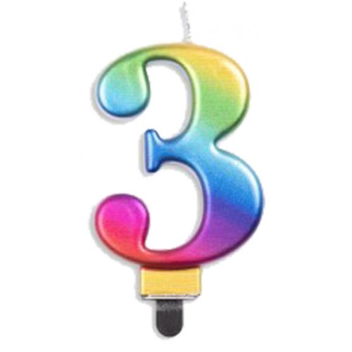 Number Candle Jumbo Rainbow