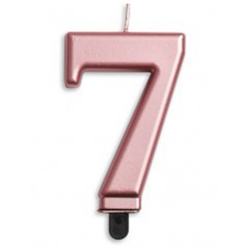 Metallic Rose Gold Number 7 Candle