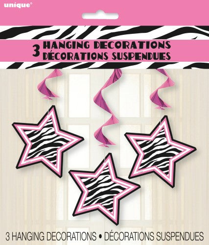 Zebra Passion Passion 3 Hanging Swirl Decorations 90cm L (36")