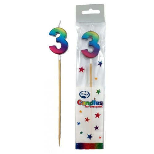 Candle Metallic Rainbow Large