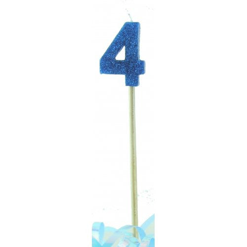 Candle Blue Glitter Large - 4