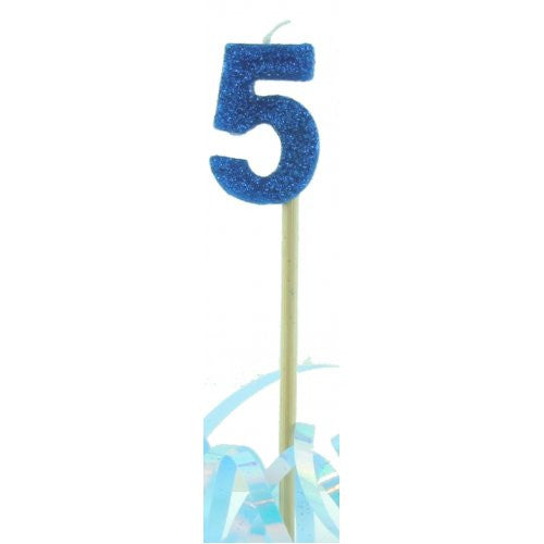 Candle Blue Glitter Large - 5