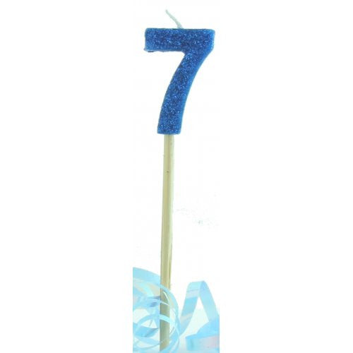 Candle Blue Glitter Large - 7
