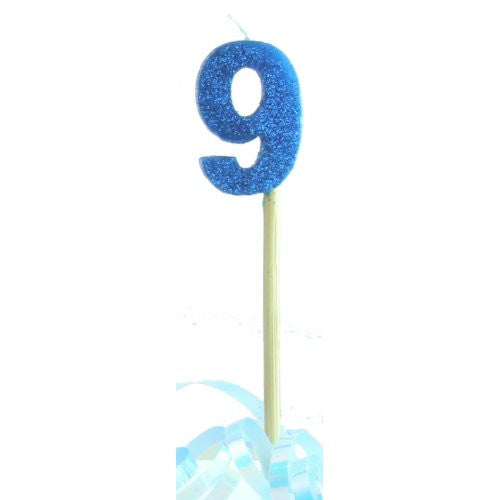 Candle Blue Glitter Large - 9