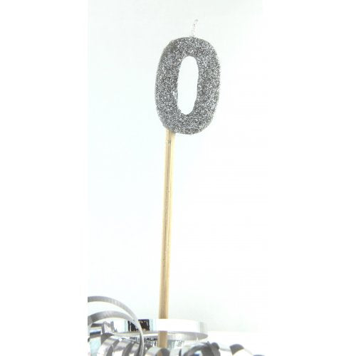Candle Silver Glitter Large - 0