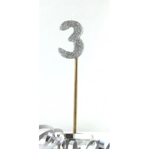 Candle Silver Glitter Large - 3