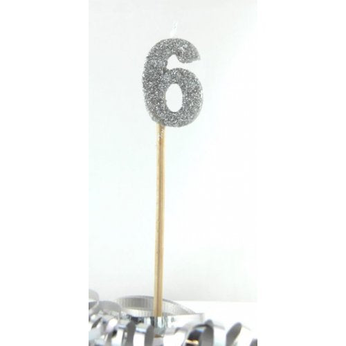Candle Silver Glitter Large - 6