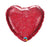 Foil Balloon  Solid Colour Heart Glittergraphic Red  45cm (18")