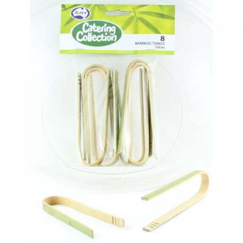Bamboo Tongs 10cm Pack Of 8