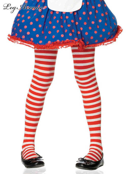 Red & White Kids Tights Large