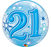 Blue Starburst Sparkle 21 Bubble Balloon 22"/55cm
