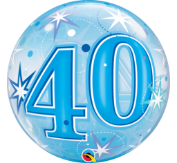 40 Blue Starburst Sparkle Bubble Balloon 55cm