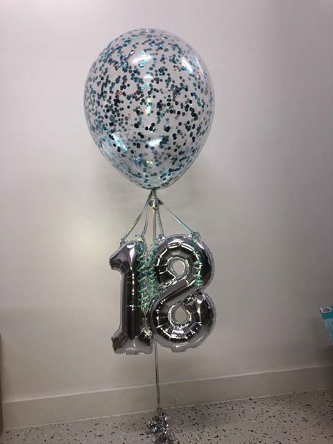 Confetti Balloon 18"/40cm Customized with Small Numbers