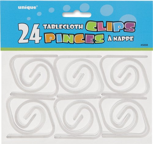 24 Clear Tablecover Clips