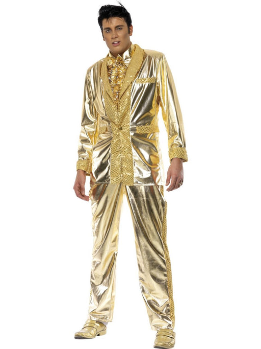 Elvis Gold Suit Costume Medium