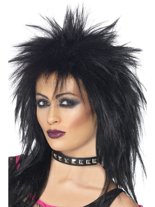 Black Mullet Rock Diva Wig