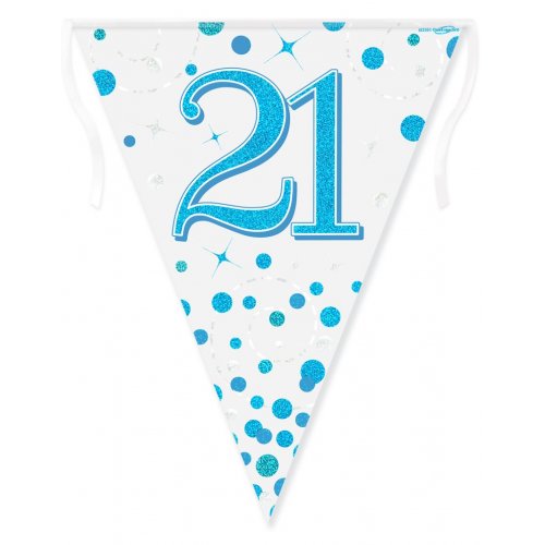 Sparkling Fizz Blue and Silver Flag Bunting