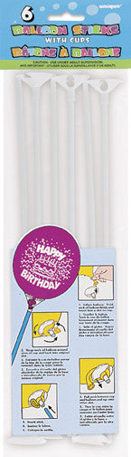 Balloon Sticks & Cups White