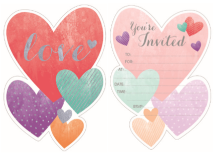 Love Heart 8 Pack Invitations