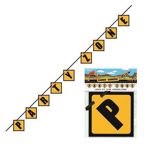 Construction Party "Party Zone" Block Banner 2.74m