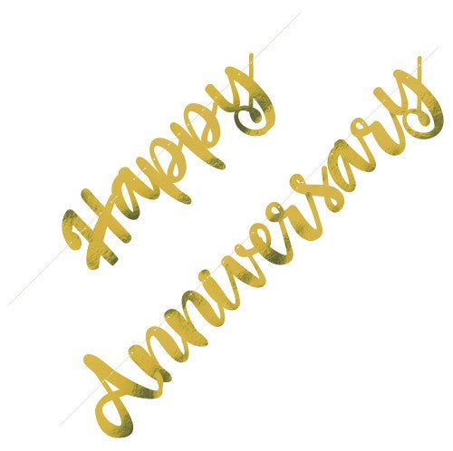 Happy Anniversary Gold Banner