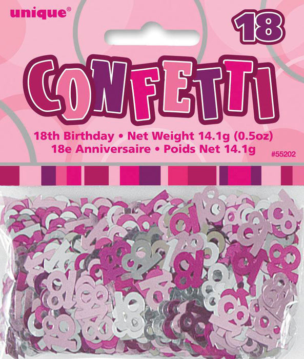 Glitz Pink Scatter Confetti- 18th