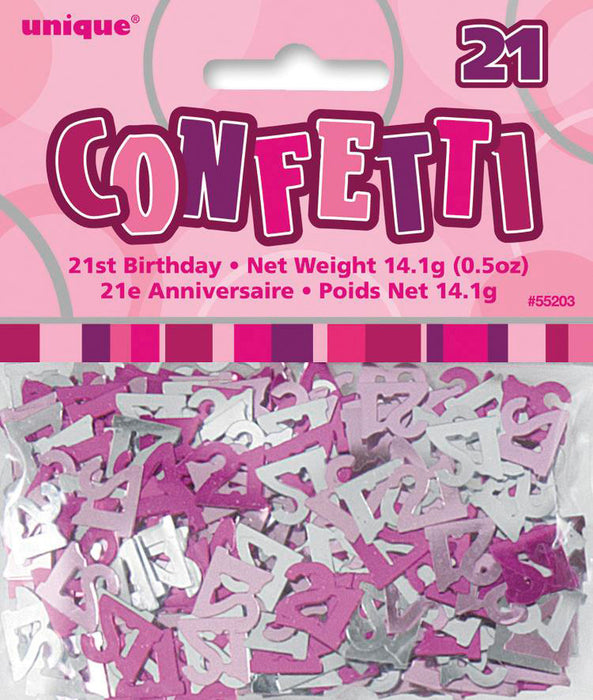 Glitz Pink Scatter Confetti- 21st