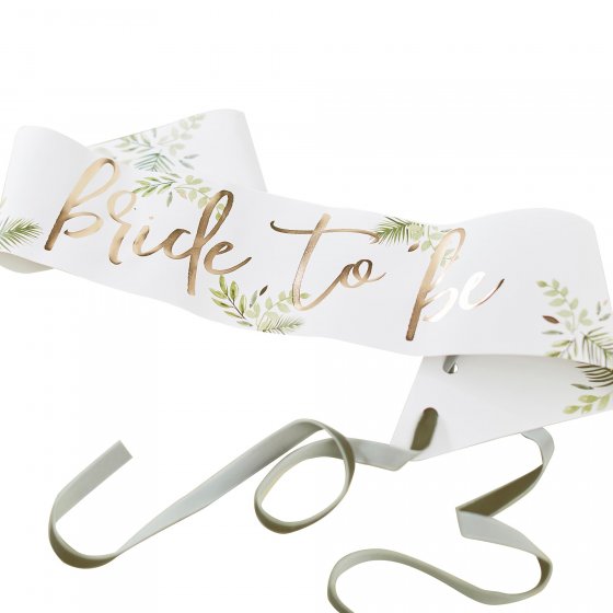 Bontanical Hen Partry Gold Foiled Bride To Be Sash