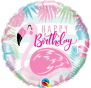 Flamingo Happy Birthday Foil Balloon 18"/46cm