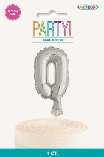 Silver 5" Foil Balloon Cake Topper