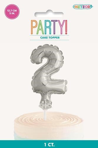 Silver 5" Foil Balloon Cake Topper