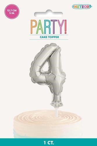 Silver 5" Foil Balloon Cake Topper