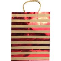 Medium Gift Bag With Red Foil Stripes